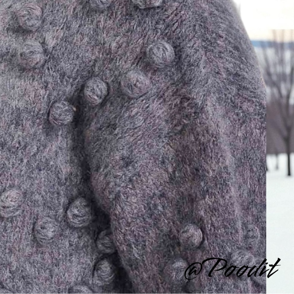 DOE & RAE Pom Pom accent open front cardigan S M L - Picture 5 of 8
